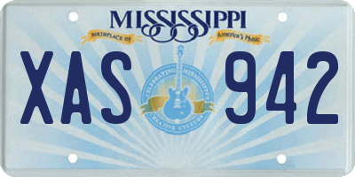 MS license plate XAS942