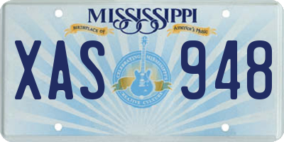 MS license plate XAS948