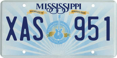 MS license plate XAS951