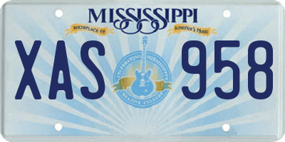 MS license plate XAS958