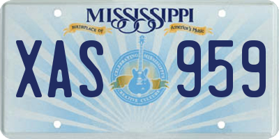 MS license plate XAS959