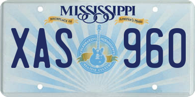MS license plate XAS960