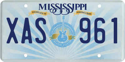 MS license plate XAS961