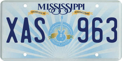 MS license plate XAS963