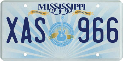 MS license plate XAS966