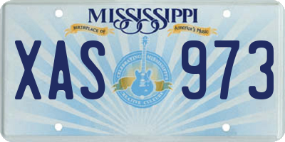 MS license plate XAS973