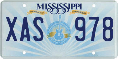 MS license plate XAS978