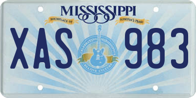 MS license plate XAS983