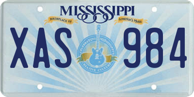 MS license plate XAS984