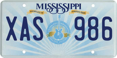 MS license plate XAS986