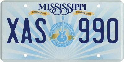 MS license plate XAS990
