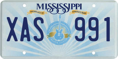 MS license plate XAS991