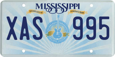 MS license plate XAS995