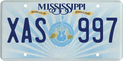 MS license plate XAS997