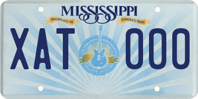 MS license plate XAT000