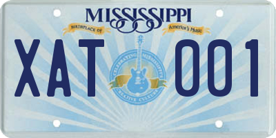MS license plate XAT001