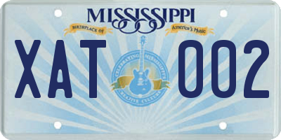 MS license plate XAT002