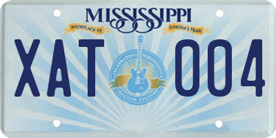 MS license plate XAT004