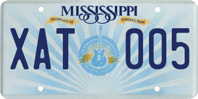 MS license plate XAT005