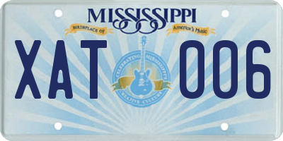 MS license plate XAT006