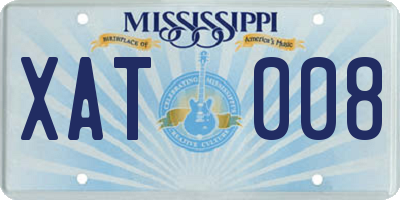 MS license plate XAT008
