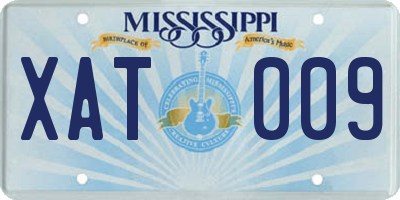 MS license plate XAT009