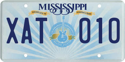 MS license plate XAT010
