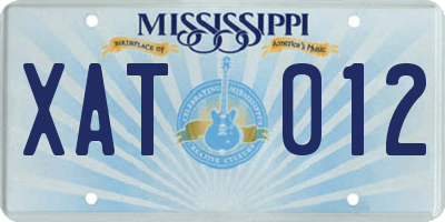 MS license plate XAT012