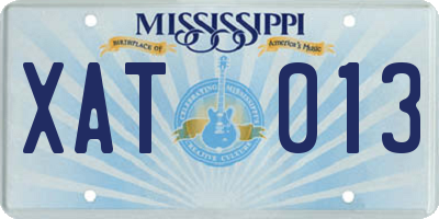 MS license plate XAT013