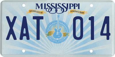MS license plate XAT014