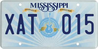 MS license plate XAT015