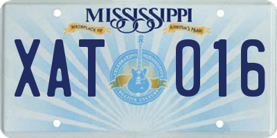 MS license plate XAT016