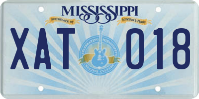 MS license plate XAT018