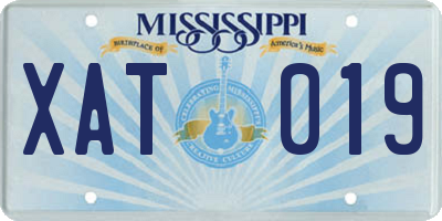 MS license plate XAT019