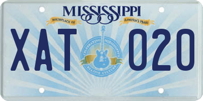 MS license plate XAT020