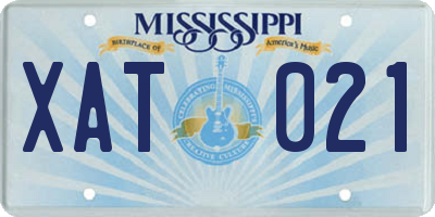 MS license plate XAT021