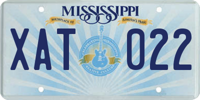 MS license plate XAT022