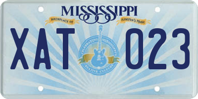 MS license plate XAT023