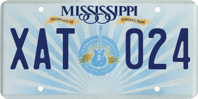 MS license plate XAT024