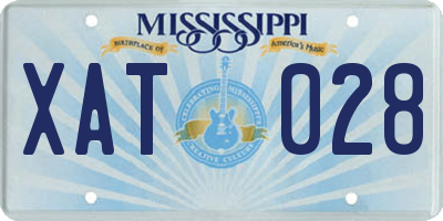 MS license plate XAT028