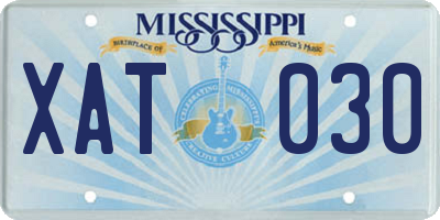 MS license plate XAT030