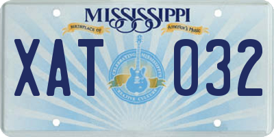 MS license plate XAT032