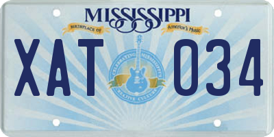 MS license plate XAT034