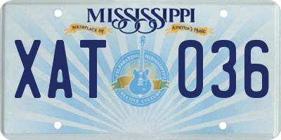 MS license plate XAT036