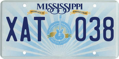 MS license plate XAT038