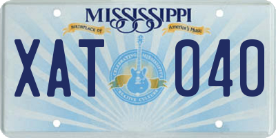 MS license plate XAT040
