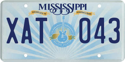 MS license plate XAT043