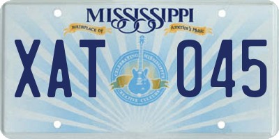 MS license plate XAT045