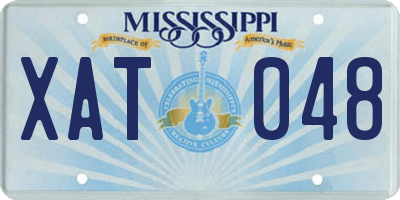 MS license plate XAT048