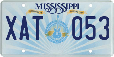 MS license plate XAT053